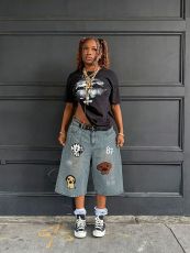 Embroidered Puppy Denim Seventh Jeans GYLN-1386