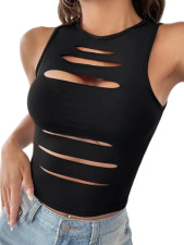 Hollow Out Sleeveless Tank Tops GLAX-90511