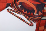 Long Sleeve Print Top Long Skirts 2 Piece Set DLSF-K6S10203A