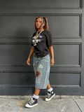 Embroidered Puppy Denim Seventh Jeans GYLN-1386