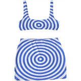 Print Sleeveless Two Piece Skirts Set DLSF-K6S10415A