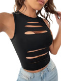 Hollow Out Sleeveless Tank Tops GLAX-90511