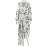Fashion Print Long Sleeve Irregular Long Skirt Suit GJYO-JSD711906