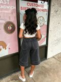 Cartoon Puppy Embroidered Cropped Jeans GYLN-2606