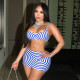 Print Sleeveless Two Piece Skirts Set DLSF-K6S10415A