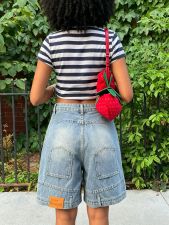 Plus Size Fashion Loose Washed Fifth Jeans GYLN-0003