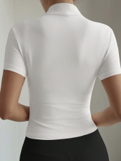 Short Sleeve Zipper T Shirts GSRX-828