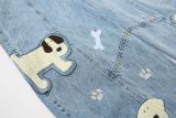 Plus Size Plaid Patchwork Embroidered Puppy Jeans GYLN-2956