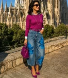 Floral Prints Straight Jeans GAKF-60516