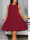 Sleeveless Solid Color Mini Dress GSRX-886
