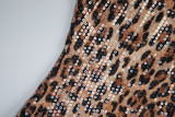 Leopard Print Sequin Mini Dress LJSF-D6521732X