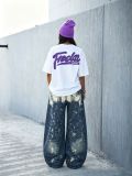 Plus Size Ink-Splatter Loose Straight Jeans GYLN-9079