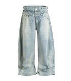 Plus Size Fashion Washed Straight Jeans GYLN-9572