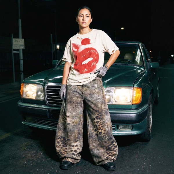Plus Size Leoaprd Print Wide Leg Jeans GYLN-8674