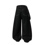 Plus Size Fashion Washed Removable Straight Jeans GYLN-5507
