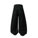 Plus Size Fashion Washed Removable Straight Jeans GYLN-5507