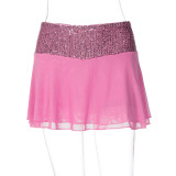 Sequin Patchwork Backless Sling Two Piece Skirts Set LJSF-T6421544X