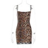 Leopard Print Sequin Mini Dress LJSF-D6521732X