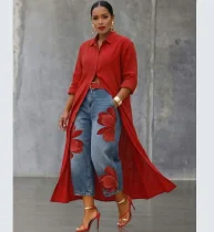 Floral Prints Straight Jeans GAKF-60516
