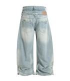 Plus Size Fashion Washed Straight Jeans GYLN-9572