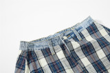 Plus Size Plaid Patchwork Embroidered Puppy Jeans GYLN-2956