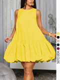 Sleeveless Solid Color Mini Dress GSRX-886