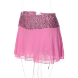Sequin Patchwork Backless Sling Two Piece Skirts Set LJSF-T6421544X