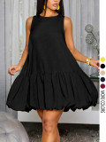 Sleeveless Solid Color Mini Dress GSRX-886