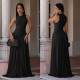 Solid Color Sleeveless Maxi Dress BY-7713