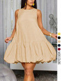 Sleeveless Solid Color Mini Dress GSRX-886