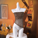 Backless Irregular Sequin Tops GFRT-42282TBG