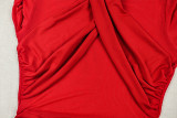 Ruched Solid Color Split Maxi Dress GJYO-JD305350
