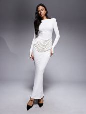 Long Sleeve Ruched Maxi Dress GADE-10232