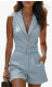 Deep V Neck Belt Sleeveless Romper GXBQ-99007
