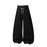 Plus Size Fashion Washed Removable Straight Jeans GYLN-5507