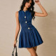 Fashion Denim Sleeveless Mini Dress GDAM-218906