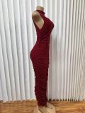 Sleeveless Solid Color Slim Maxi Dress GADE-11116