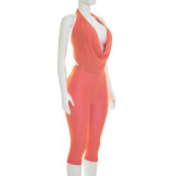 Sleeveless Backless Seventh Pants 2 Piece Set GDSF-Q26ST073
