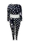 Plus Size Stars Polka Dots Sport Pants Suit GAWE-5872
