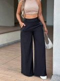 Solid Color Loose Wide Leg Pants MIL-L338