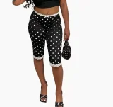 Polka Dot Print Lace Edge Fifth Pants GNJF-ZH8687