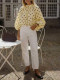 Polka Dot Lantern Sleeves Loose Shirts GSRX-913