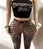 Polka Dot Print Lace Edge Fifth Pants GNJF-ZH8687