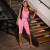 Stripe Halterneck Backless Top Seventh Pants Suit(With Headscarf) MXBF-C26ST206