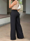 Solid Color Loose Wide Leg Pants MIL-L338