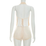 Solid Color Backless Sleeveless Romper GDSF-D26RP210