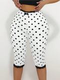 Polka Dot Print Lace Edge Fifth Pants GNJF-ZH8687
