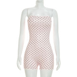 Polka Dot Print Skinny Romper GDSF-D26RP192