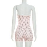 Polka Dot Print Skinny Romper GDSF-D26RP192