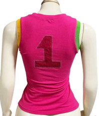 VIP1 Contrast-Color Letter Embroidered Tank Top GNJF-Z1325